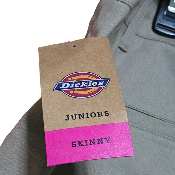 Dickies Juniors Mid-Rise Khaki Skinny Pants Stretch Twill 4‑Pocket Perfect Fit - Picture 4 of 10